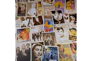 ZPPLD 32 Cartes Postale,Carte Postale Vintage,Cartes Postales Anciennes,Cartes Postales Rétro,Affiches de Films Européens et Américains, Cartes Postales Architecturales(14 x 10 cm)