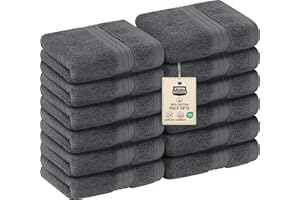Utopia Towels - 12 Pack Luxury Flannel Face Cloth Set (30 x 30 CM) 100% Cotton Ring Spun, Highly Absorbent and Soft Feel Washcloths for Bathroom, Spa, Gym, and Face Towel (Grey)