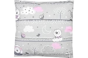 TupTam Federa per Cuscini per Bambini con Motivi Decorativi, Orso Rosa, 80 x 80 cm