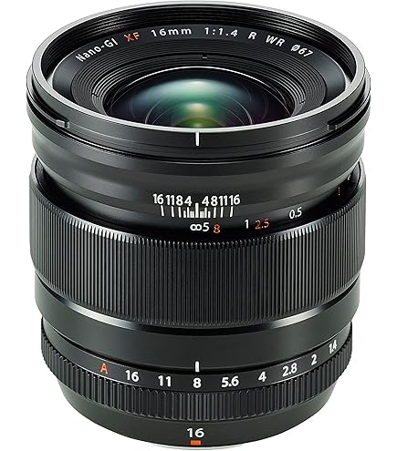 【ru】Fujinon XF16mmF1.4 R WR レンズ Fujinon XF16mm F1.4 R Weather Resistant Lens,Black,73.4mm x 73.0mm