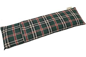 CARREDANA Saco térmico cervical de semillas de trigo y eucalipto con funda lavable 50x16cm (escoces verde)