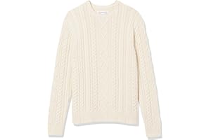 Amazon Essentials Homme Pull Ras-du-Cou Torsadé, Type Côtes Anglaises, à Manches Longues, 100% Coton