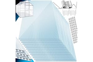 KESSER® 14 Plaques alvéolaires en Polycarbonate 4 mm | Panneau alvéolaire Double de 10,25 m², 121 x 60,5 cm | Panneau alvéolaire | Panneau pour Serre | Antichoc et résistant aux UV