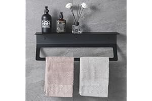 DEKAZIA® porta asciugamani telo e salviette da parete accessori bagno appendi piantana nero