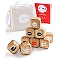 STAKK The outdoor throwing game for children and adults. Boccia boule was yesterday (skill game with 9 robust wooden dice) - invented in Germany