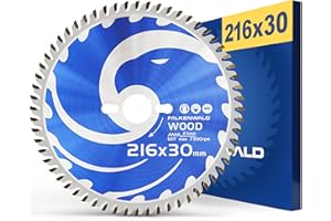 FALKENWALD® Sägeblatt 216x30 mm für Holz, 60 Hartmetallzähne - Kompatibel mit Metabo KGS 216 M, Bosch GCM 8 SDE, PCM 8S Kappsäge - HM Kreissägeblatt 216 x 30 mm - Kreissägeblatt 216x30 mm