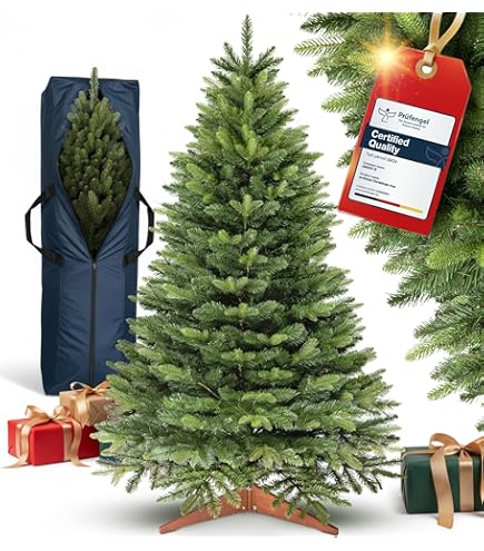 Sapin De Noël Artificiel 220 Cm KADAX - Épicéa Réaliste, 92 Branches, 18 Couronnes, Support Stable