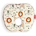 LuvLap Premium New Born Baby Head Shaping Pillow with Memory Foam, 24 cm X 21 cm X 4 cm, Apple Shape (Ergonomic Design), Animal Print (Orange) Baby Pillow to Prevent Flat Head Syndrome, 0m+
