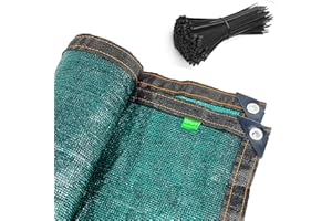 BeGrit Siatka maskująca do ogrodu, 90% HDPE, ochrona przed wiatrem, odporna na rozdarcie, siatka zacieniająca z opaskami kablowymi, do paneli podwórkowych, balkonu, pergoli, szklarni, zielona