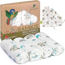 Bloomsbury Mill Bio-Baumwolle Mulltücher 3er Set – Weiche Spucktücher 70x70 Cm, Grau & Weiß