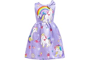 Lito Angels Vestito Unicorno per Bambina Taglia 2-10 Anni, Viola Blu Rosa