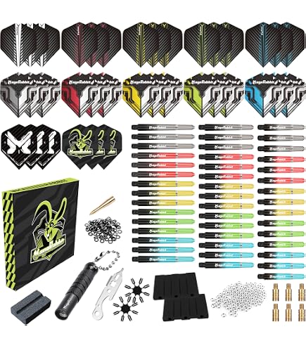 Fléchettes Professionnelles 23 G – Pointes Acier, Tiges Alu, 2 Styles D’ailes, Coffret Cadeau – Rouge/Bleu – Précision Et Durabilité
