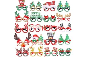 URATOT 20 Styles Weihnachtsparty-Brillenrahmen Weihnachtsschmuck-Brillen Xmas-Kostüm-Brillenrahmen für Feiertagsgefälligkeiten.