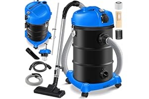 Masko® 6 w 1 przemysłowy odkurzacz do popiołu 2300 W + gniazdko ✓ funkcja dmuchawy ✓ odkurzanie na sucho i na mokro | odkurzacz przemysłowy z workiem i bez worka, bezworkowy, niebieski