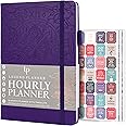 Legend Planner Hourly Schedule – Weekly & Daily Organizer with Time Slots. Appointment Book Journal for Work, Undated, A5 (Purple)