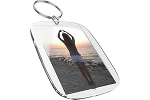 MIA MAI BUTTONS Acryl Schüsselanhänger (50 x 35 mm, 10 Stk.) für Foto, Bild, Namen mit Druckbögen