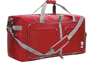 bago Holdall Bags for Men & Women - 100L Spaciously Large Holdall Bag with Shoe Compartment - Travel The World in Style & Convenience - Durable, Lightweight & Foldable Duffle Bag (Red)