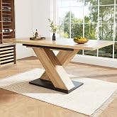 Telescopic Dining Table (119-158.5 &times; 80 cm), Kitchen Table, Extendable Table with Internal Plates Extendable to 119-158.5 cm,