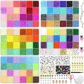 BIBOKLTIY 114 Colors 3mm Beads for Bracelet Beads for Bracelets | 29300 Pieces Beads for Bracelet Making, Bracelet Making Kit
