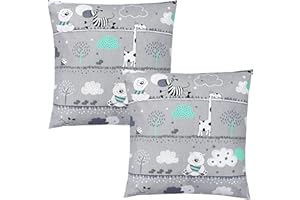 TupTam Federa per Cuscino per Bambini con Motivi Decorativi Set di 2, Orso Menta, 50 x 50 cm