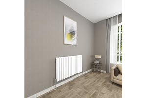 Sky bathroom | 600x1003mm - Modern White Horizontal Double Panel Oval Column Radiator Central Heating Designer Radiator