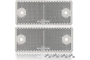 DARKGUARD Riflettore Rettangolari Avvitare Blanco per Rimorchio, Catarifrangente RettangolareFissaggio a Vite Blanco per Auto Rimorchio Caravan E-Mark, 90x40x8mm（Blanco-Rettangolari-Avvitare-2Pezzi）