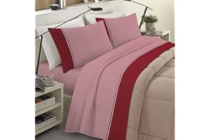 BANZAII TEXTILE INNOVATOR ONLINE Banzaii Completo Lenzuola Invernale Felpate in Flanella Anti-Pilling 100% Cotone Maxi (per Materasso 180 cm, Altezza Fino a 35 cm) Ida Bordeaux