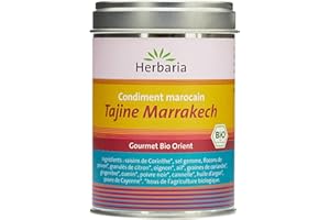 Herbaria Tajine Marrakech Preparation d’Epices pour Tajines Marocaines en Marmite Traditionnelle Boite gourmet bio orient - 100 g