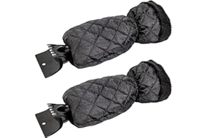 GADLANE Lot de 2 Grattoirs à Glace pour Voiture - Grattoir Pare Brise Voiture Gant pour Vitres, Grattoirs à Neige avec Doublure Imperméable, Enlève la Glace et Garde Les Mains au Chaud - 2 PCS