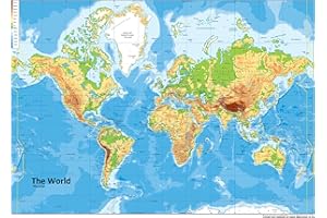 TIGER MOON A1 papier laminé carte du monde physique [GA]