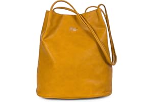 Mabel London - Borsa a tracolla da donna, in morbida pelle vegana, modello Hobo Bucket