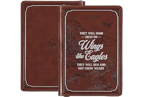 Christian Art Gifts 2024 12 Month Executive Vegan Leather Planner for Men & Women: Wings Like Eagles - Isaiah 40:31 Inspirational Bible Verse, Daily Personal Organizer w/Zipper Closure & Ribbon, Brown