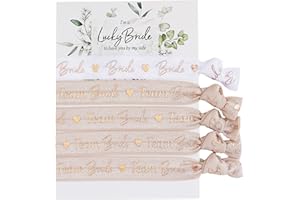 ‎HEAVEN+PAPER heaven+paper JGA 5 Armbänder Set Team Bride/Braut als Accessoire Deko zum Junggesellinnenabschied für Frauen zur Hochzeit weich & hochwertig