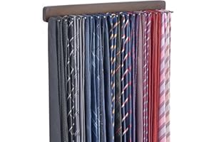 Mkono Perchero de pared para cinturón, organizador de corbatas de madera rústica para hombre, armario, máximo 20 almacenamiento para corbatas, cinturones, bufandas