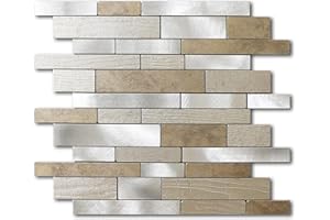 VAOVI Stick on Subway Tiles for Kitchen,Self Adhesive Brick Wall Tiles Stickers Heat Resistant(Beige 10pcs)