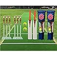 Optimus® Cricket Wooden Kit Combo Set for Kids in Heavy Tetron Cover - Size 3 for 7-8 Year Kids (2 Bat, 2 Tennis Rubber Ball, 6 Wickets, 2 Wicket Base, 4 Bails & 2 Kit Cover) B
