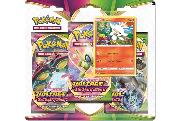 Pokémon Épée et Bouclier : Voltage éclatant EB04 - Pack 3 boosters + 1 carte brillante + 1 jeton | À partir de 6 ans | Modèle aléatoire