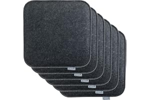 ‎BRANDSSELLER Brandsseller 6er Set Sitzkissen aus Filz 35x35x2 cm – Robuste Stuhlauflagen für innen und außen, eckiges Sitzpolster, strapazierfähiges Kissen für Stühle - Anthrazit