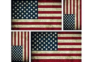 Akachafactory 4 x Sticker Autocollant Drapeau USA Vintage Voiture Moto americain Biker