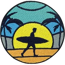 Adesivo Fiori hawaiani e onda di surf