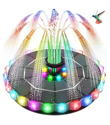 Fontana Acqua Galleggiante Lanpool Con Luci LED Per Piscina E Laghetto - Pompa Ricaricabile A Batteria, Blu Ovale, ABS - Foto 4