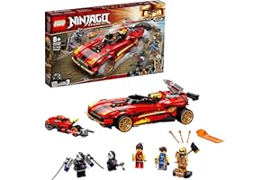 LEGO 71737 NINJAGO Super-bolide Ninja X-1, Macchinina Giocattolo e Motocicletta Ninja con Personaggio Cole d'Oro, Giochi per Bambini dagli 8 Anni