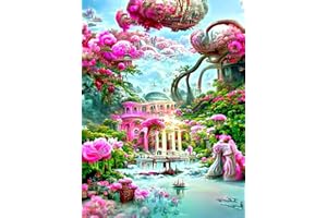 WZHHDM 5D Diamond Painting, Diamond Painting Kits für Erwachsene, DIY Diamant Kunst Malerei Stickerei Set Kreuzstich Bilder für Home Wand Décor 30 x 40 cm Traumschloss