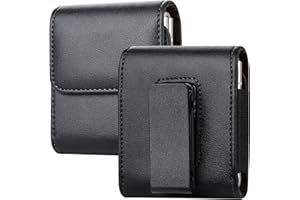 CFHOOAY Handytasche Gürtel Kompatibel mit Samsung Galaxy Z Flip 6/5/4/3/Z Flip/Motorola Razr 40/50 Ultra Gürteltasche mit Gürtelclip,Leder Handy Tasche Herren Gürteltasche für Galaxy Z Flip 6 Serie.Schwarz