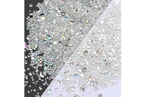 KEUGT 4200 Pcs Colored Rhinestones - Acrylic Diamonds - Dining Table Crystals - Clear Gemstones - Wedding Confetti - For Decorating Wedding Party, Dining Table, Vase Filler (AB color)