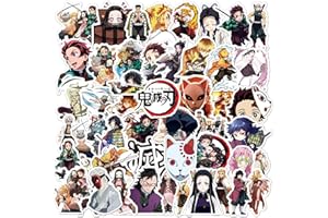 TrustKK Juego de 50 pegatinas de vinilo Demon Slayer, impermeables, para portátiles, botellas de agua, cuadernos, diseños duraderos y vibrantes