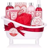 BRUBAKER Cosmetics Love Bath and Shower Set - Cherry Blossom - 8 Piece Gift Set in a Decorative Tub