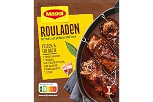 MAGGI Fix für Rouladen, Rinderrouladen mit Speck und Bratensoße, 1er Pack (1 x 33g)