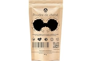 Oppep® - Poudre de chebe pure du Tchad - 50g pour huile de chebe, beurre, crème, pousse cheveux très rapide Femme & Homme - traitement pour cheveux crepus, afro, frisé, lisse