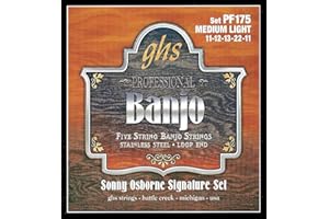 ghs Strings »SONNY OSBORNE SIGNATURE - PF175-5-STRING BANJO« Saiten für Banjo - Stainless Steel - Loop End - Medium Light: 11-12-13-22-11, GHS PF 175 SONNY OSB